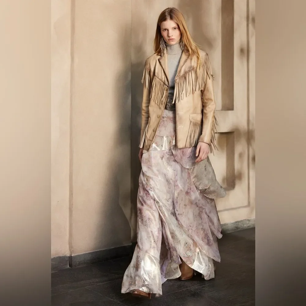 Ralph Lauren Fall 2023 Collection Birgita Blush Floral Tiered Skirt - Picture 3 of 17